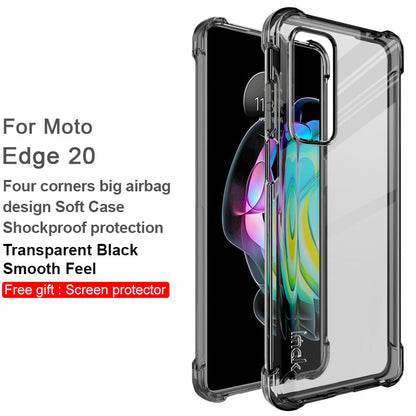 IMAK Cushioned Four Corner Anti Drop TPU Phone Shell Case with Screen Protector for Motorola Edge 20