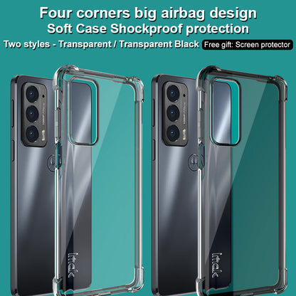 IMAK Cushioned Four Corner Anti Drop TPU Phone Shell Case with Screen Protector for Motorola Edge 20