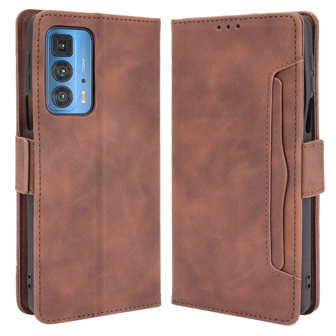 Multiple Card Slot Design Leather Cell Phone Cover Stand Case Shell for Motorola Edge 20 Pro / Edge S Pro