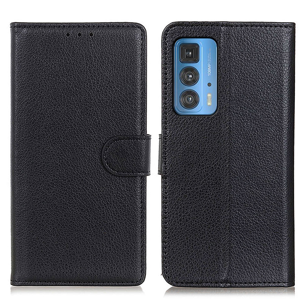 Litchi Texture Wallet Design PU Leather Phone Flip Shell Stand Case for Motorola Edge 20 Pro