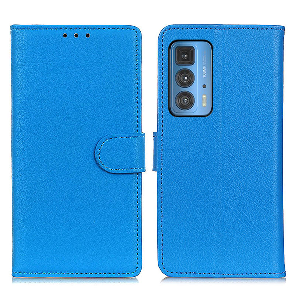 Litchi Texture Wallet Design PU Leather Phone Flip Shell Stand Case for Motorola Edge 20 Pro