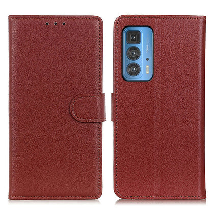 Litchi Texture Wallet Design PU Leather Phone Flip Shell Stand Case for Motorola Edge 20 Pro