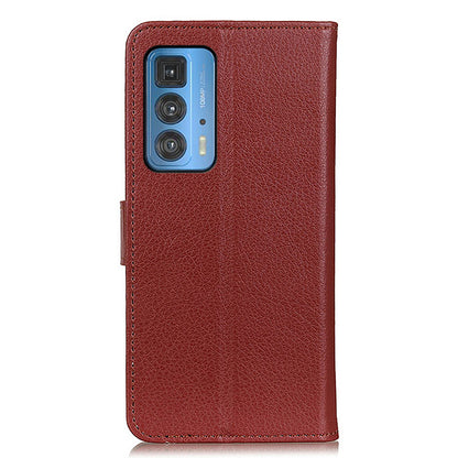 Litchi Texture Wallet Design PU Leather Phone Flip Shell Stand Case for Motorola Edge 20 Pro