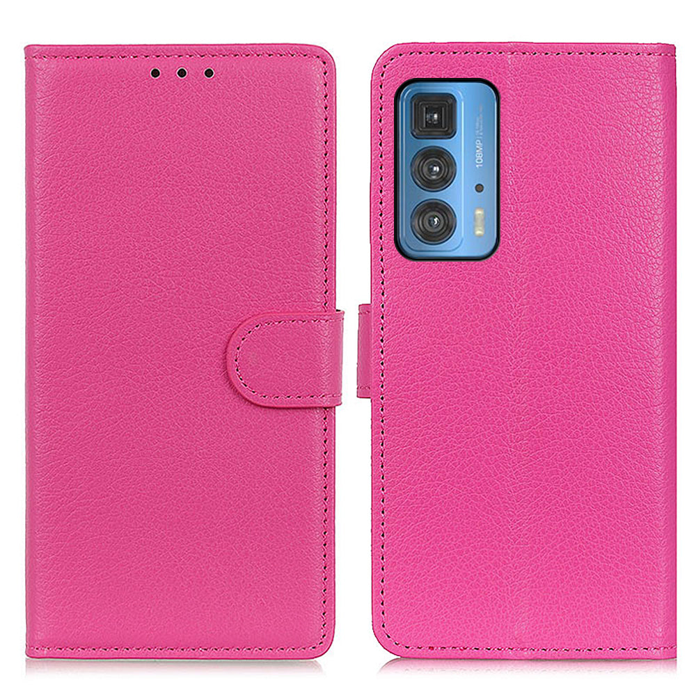 Litchi Texture Wallet Design PU Leather Phone Flip Shell Stand Case for Motorola Edge 20 Pro