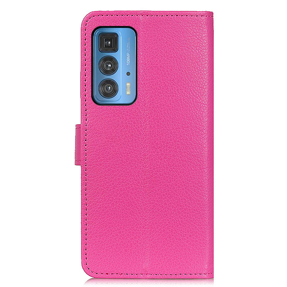 Litchi Texture Wallet Design PU Leather Phone Flip Shell Stand Case for Motorola Edge 20 Pro