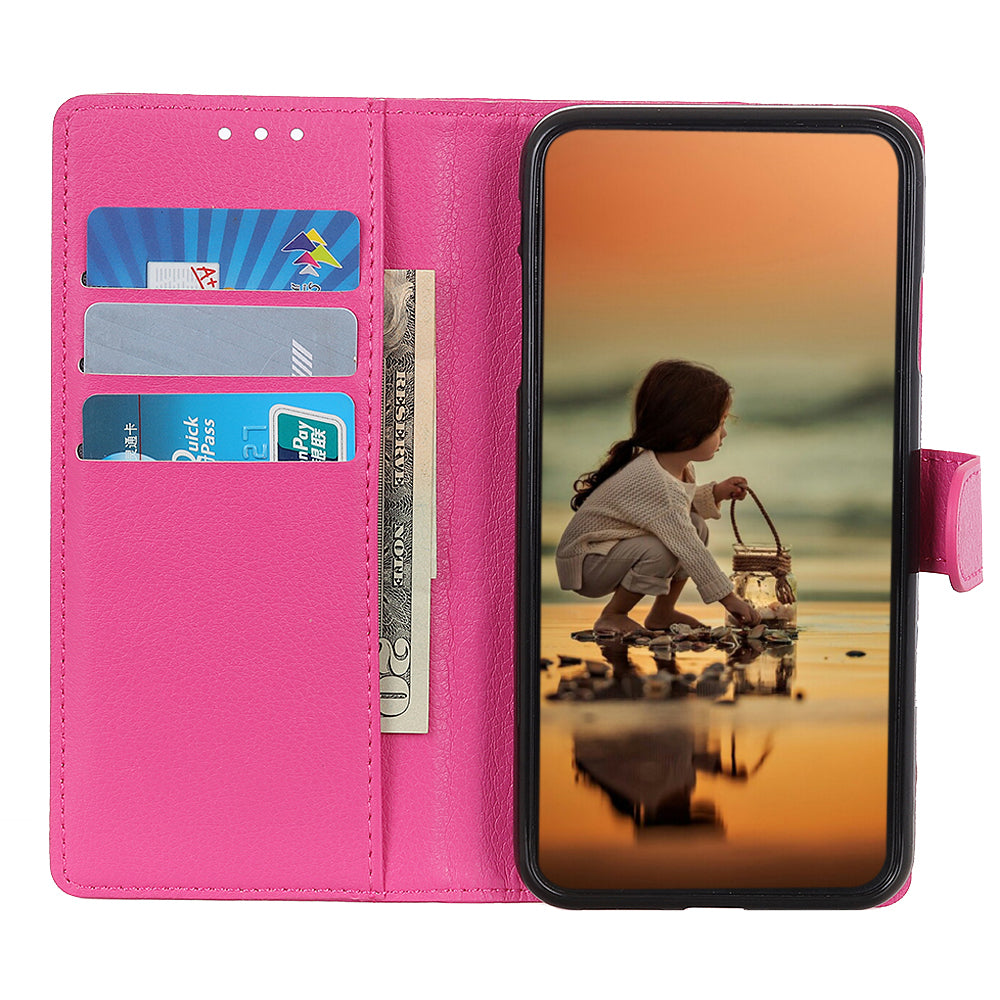 Litchi Texture Wallet Design PU Leather Phone Flip Shell Stand Case for Motorola Edge 20 Pro