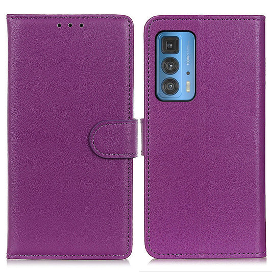 Litchi Texture Wallet Design PU Leather Phone Flip Shell Stand Case for Motorola Edge 20 Pro