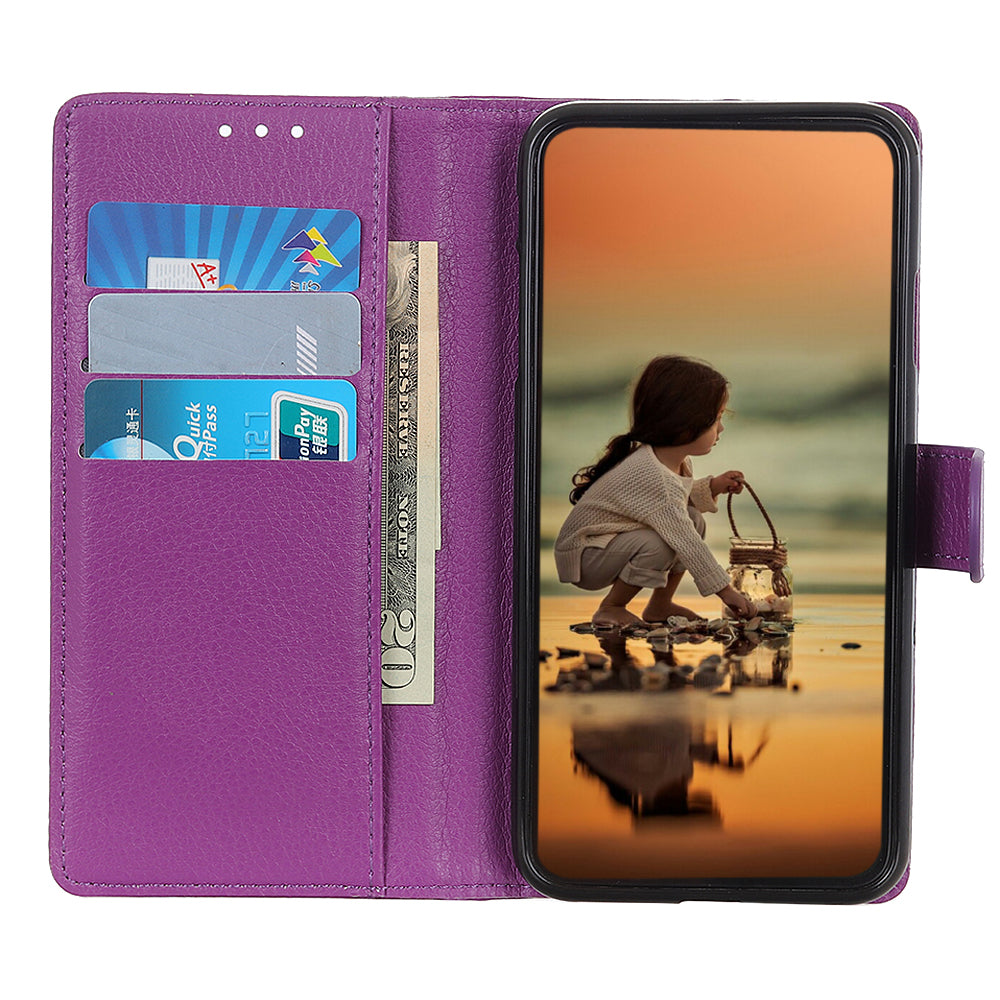 Litchi Texture Wallet Design PU Leather Phone Flip Shell Stand Case for Motorola Edge 20 Pro