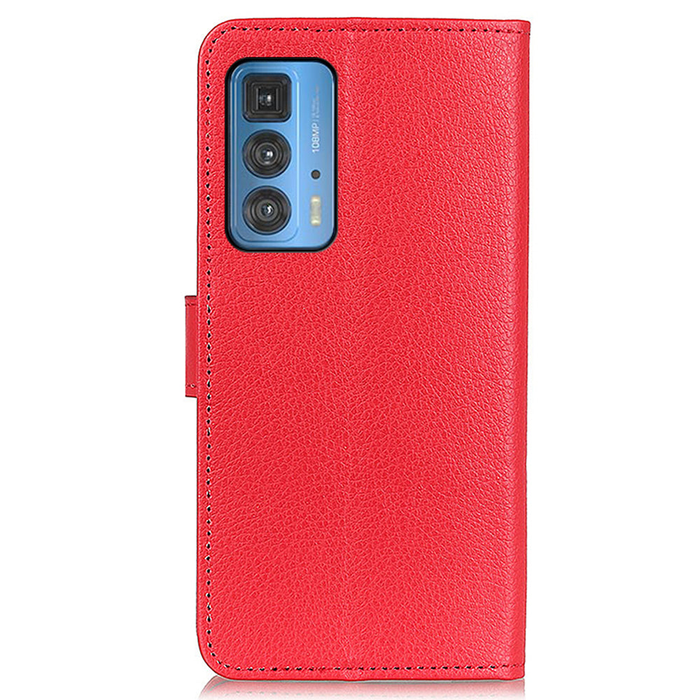 Litchi Texture Wallet Design PU Leather Phone Flip Shell Stand Case for Motorola Edge 20 Pro