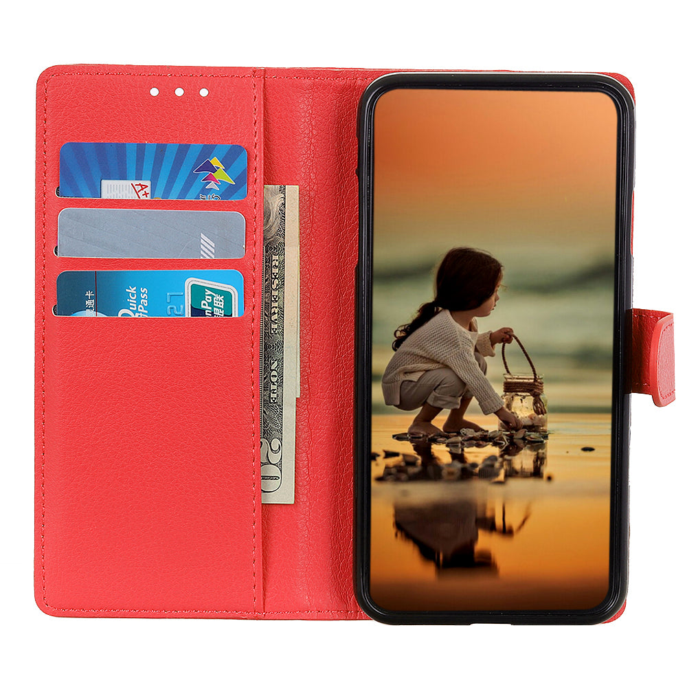 Litchi Texture Wallet Design PU Leather Phone Flip Shell Stand Case for Motorola Edge 20 Pro