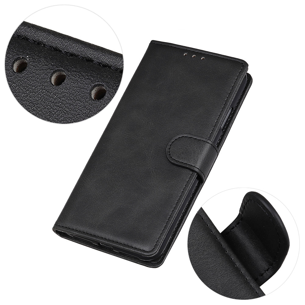 Matte Surface Leather Wallet Stand Phone Case Cover for Motorola Edge 20 Pro