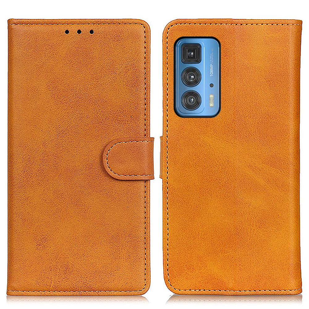 Matte Surface Leather Wallet Stand Phone Case Cover for Motorola Edge 20 Pro