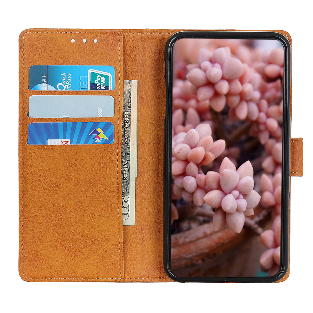 Matte Surface Leather Wallet Stand Phone Case Cover for Motorola Edge 20 Pro