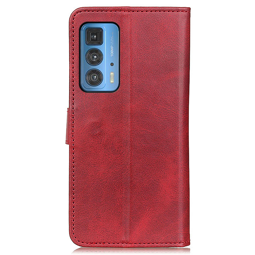 Matte Surface Leather Wallet Stand Phone Case Cover for Motorola Edge 20 Pro