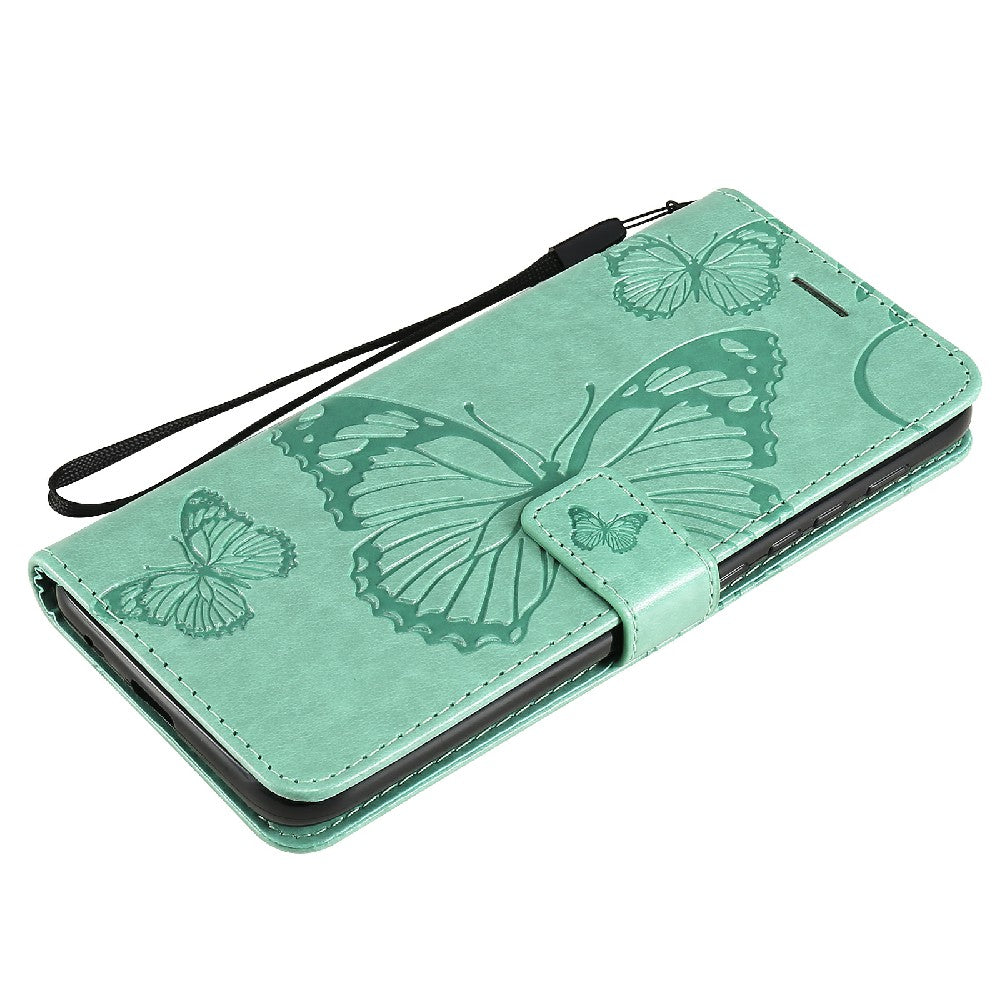 KT Imprinting Flower Series-2 Stylish Butterfly Imprinted Wallet Design Protective PU Leather Phone Case with Stand for Motorola Moto E7 Power/E7i Power