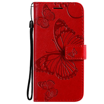 KT Imprinting Flower Series-2 Stylish Butterfly Imprinted Wallet Design Protective PU Leather Phone Case with Stand for Motorola Moto E7 Power/E7i Power