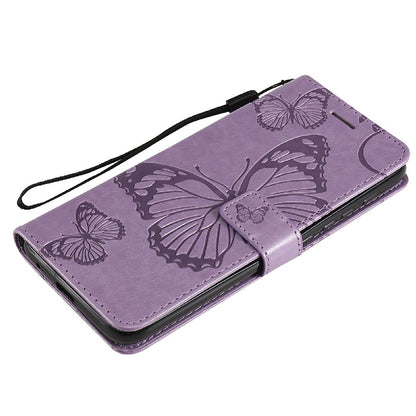 KT Imprinting Flower Series-2 Stylish Butterfly Imprinted Wallet Design Protective PU Leather Phone Case with Stand for Motorola Moto E7 Power/E7i Power