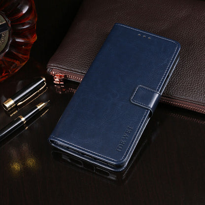 IDEWEI Crazy Horse Texture Stand Wallet Leather Case Flip Phone Cover for Motorola Edge 20