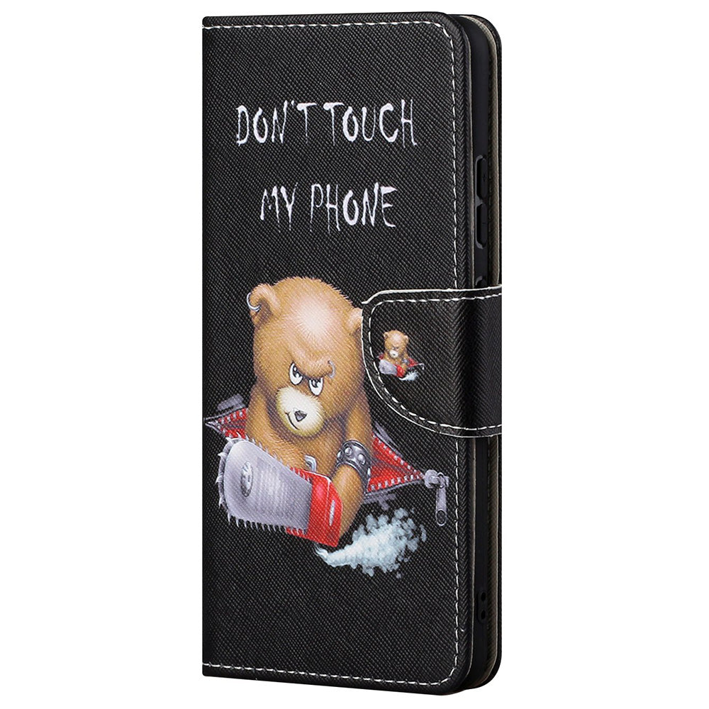 Cross Texture Pattern Printing PU Leather Wallet Stand Flip Case with Magnetic Closure for Motorola Edge 20