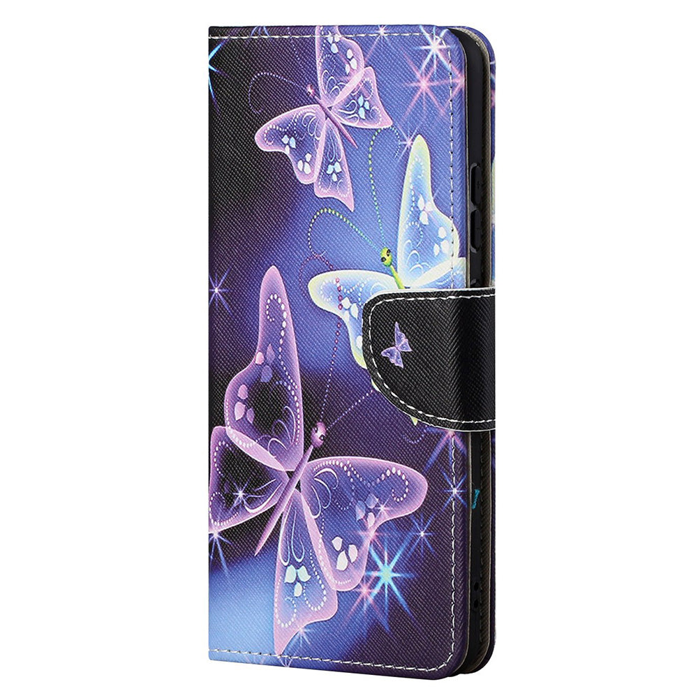 Cross Texture Pattern Printing PU Leather Wallet Stand Flip Case with Magnetic Closure for Motorola Edge 20