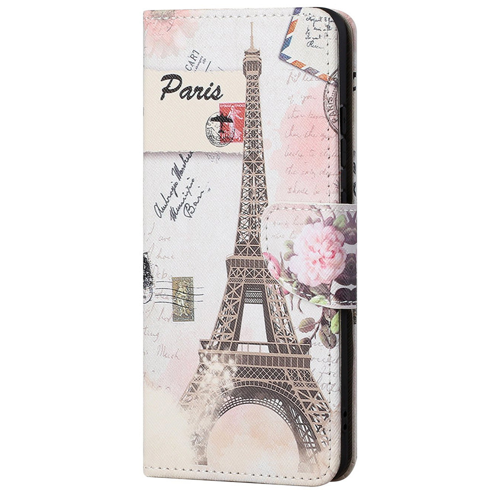 Cross Texture Pattern Printing PU Leather Wallet Stand Flip Case with Magnetic Closure for Motorola Edge 20