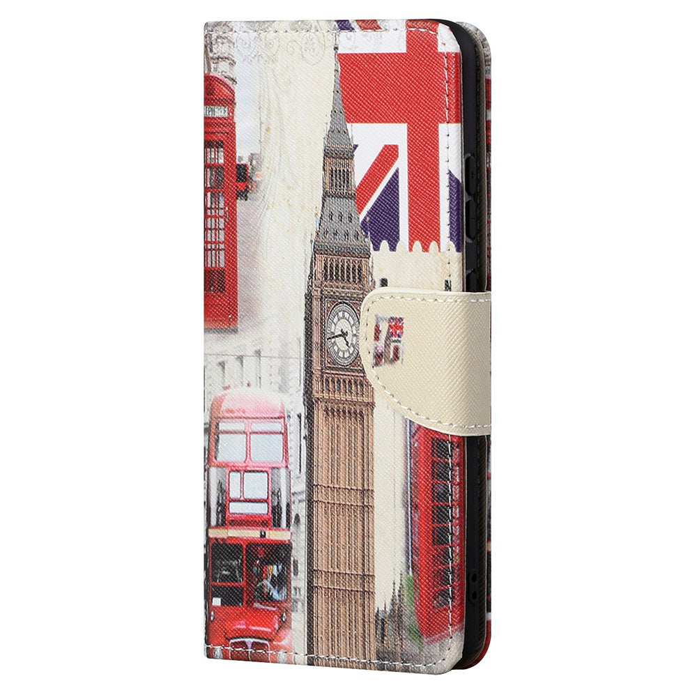 Cross Texture Pattern Printing PU Leather Wallet Stand Flip Case with Magnetic Closure for Motorola Edge 20