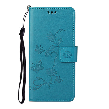 Butterfly Flower Imprinting Leather Cover Phone Standing Shell with Wallet Design for Motorola Edge 20