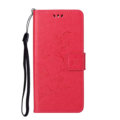 Butterfly Flower Imprinting Leather Cover Phone Standing Shell with Wallet Design for Motorola Edge 20