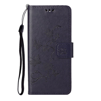 Butterfly Flower Imprinting Leather Cover Phone Standing Shell with Wallet Design for Motorola Edge 20