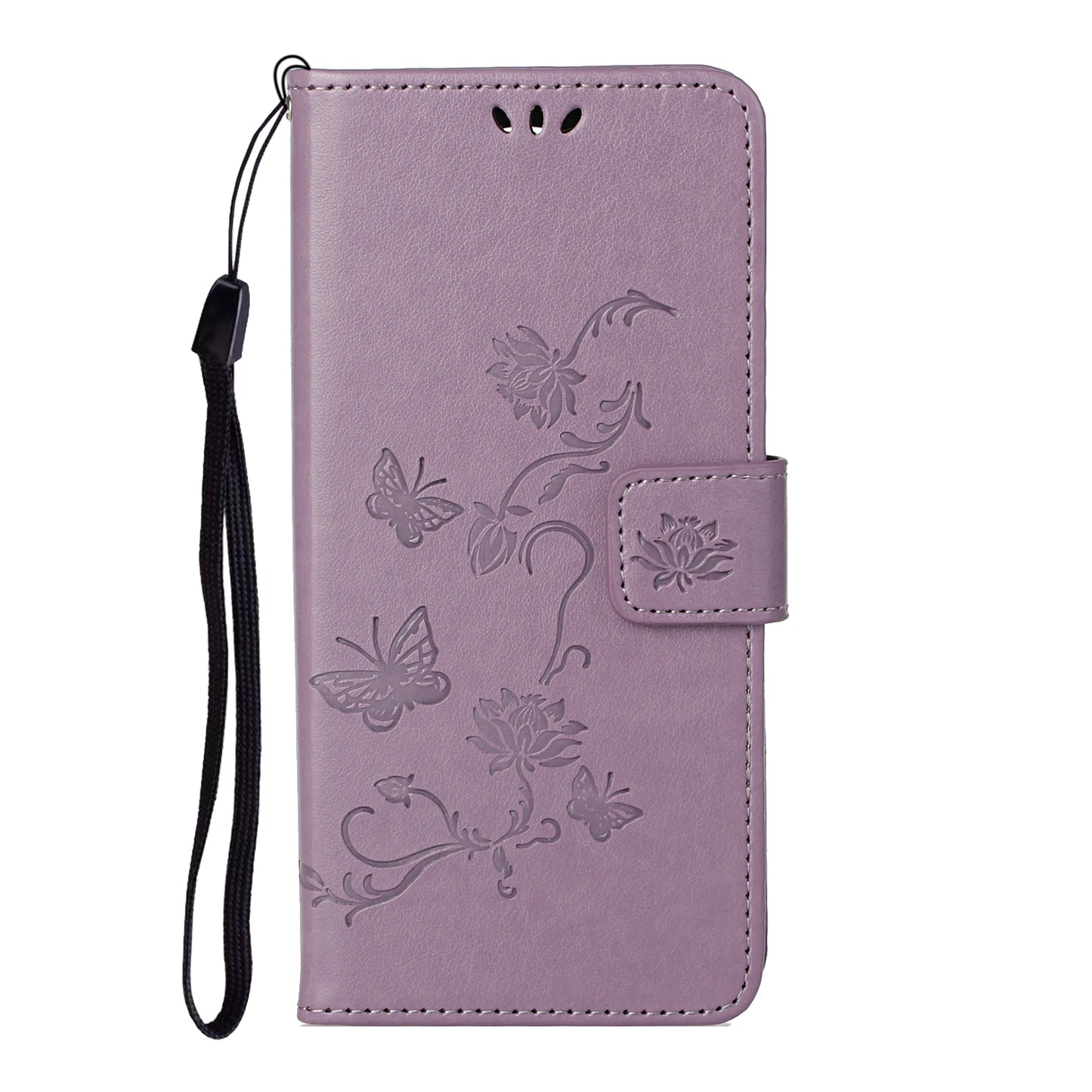 Butterfly Flower Imprinting Leather Cover Phone Standing Shell with Wallet Design for Motorola Edge 20