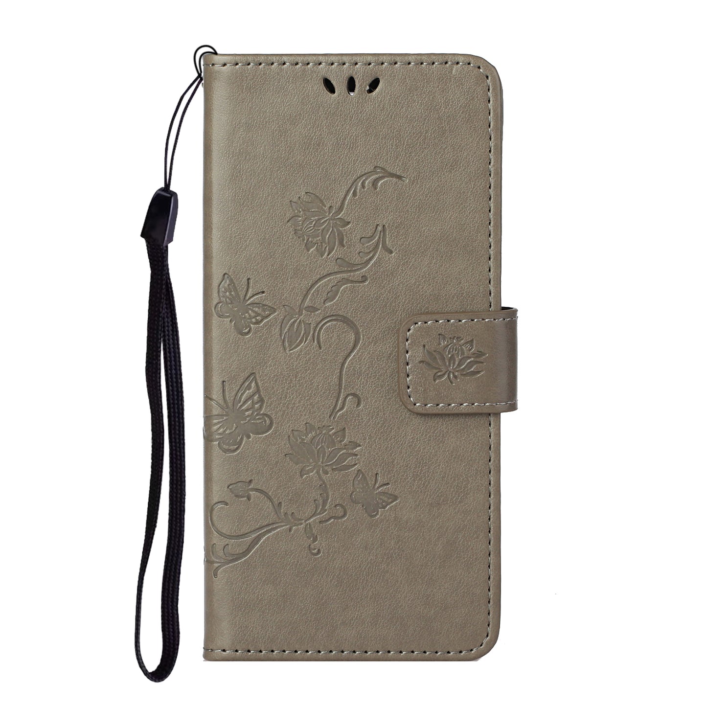 Butterfly Flower Imprinting Leather Cover Phone Standing Shell with Wallet Design for Motorola Edge 20