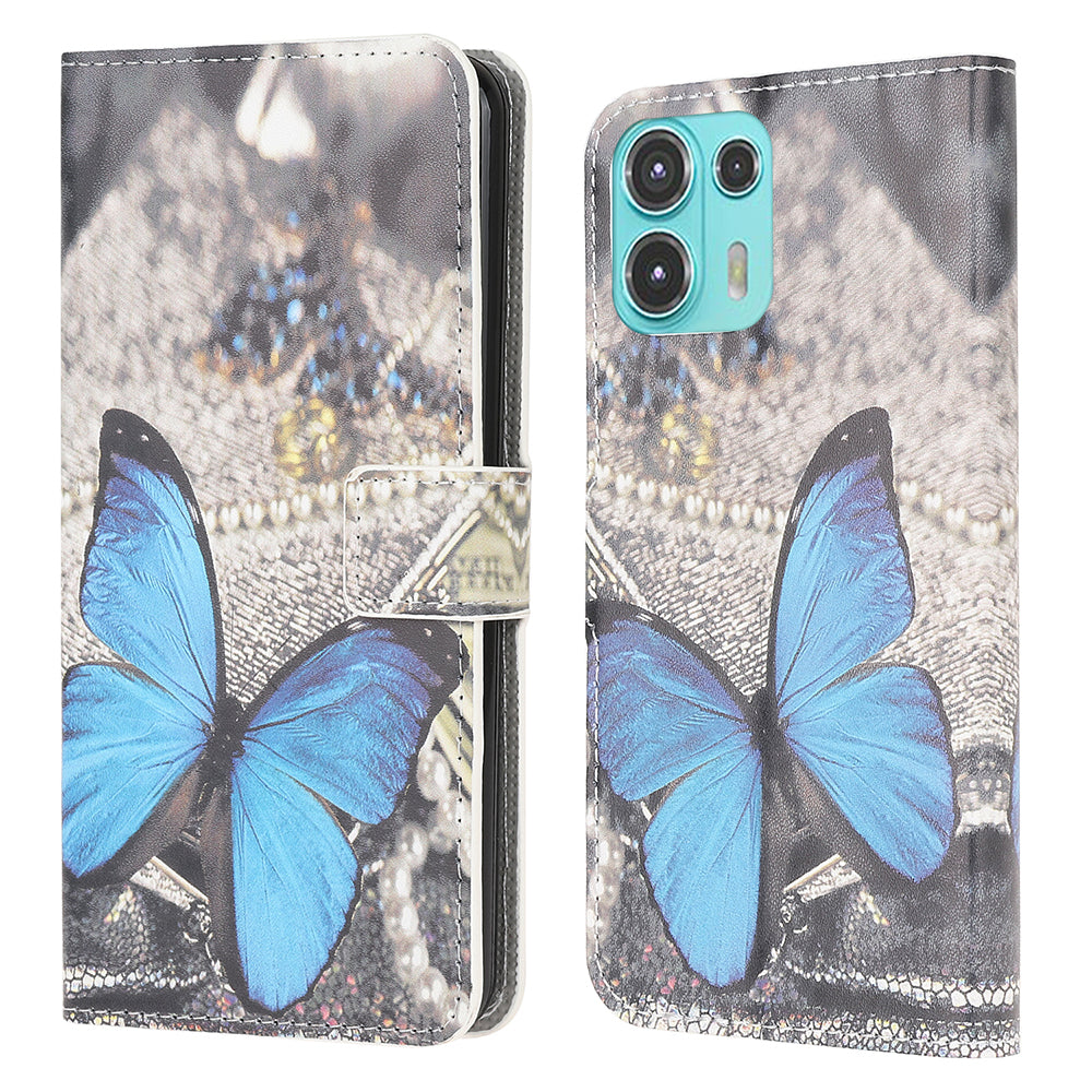 Pattern Printing Magnetic Clasp Leather Wallet Stand Case Cover for Motorola Edge 20 Lite