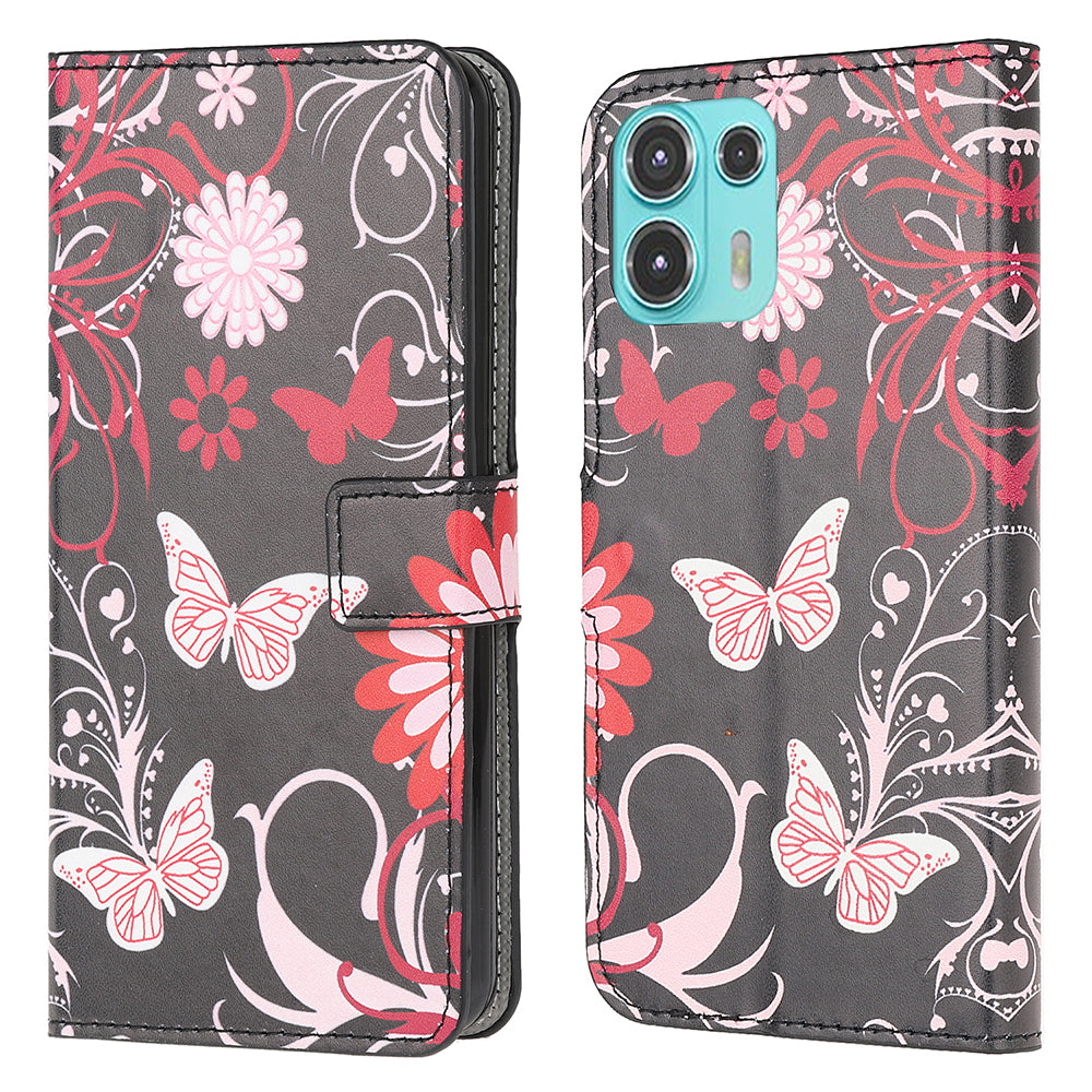 Pattern Printing Magnetic Clasp Leather Wallet Stand Case Cover for Motorola Edge 20 Lite