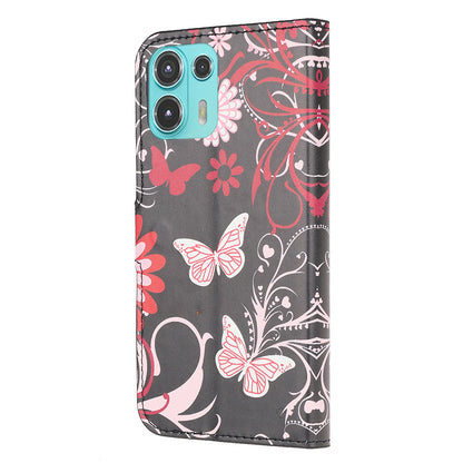 Pattern Printing Magnetic Clasp Leather Wallet Stand Case Cover for Motorola Edge 20 Lite