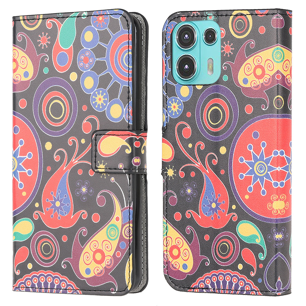 Pattern Printing Magnetic Clasp Leather Wallet Stand Case Cover for Motorola Edge 20 Lite