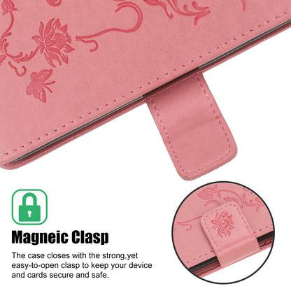 All-Round Protection Butterfly Flowers Imprinting Leather Phone Cover with Wallet Stand for Motorola Edge 20 Lite