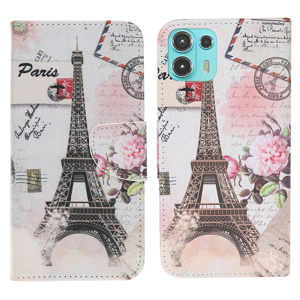 Full Protection Cross Texture Pattern Printing PU Leather Phone Cover Wallet Stand Case for Motorola Edge 20 Lite