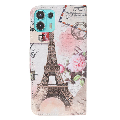 Full Protection Cross Texture Pattern Printing PU Leather Phone Cover Wallet Stand Case for Motorola Edge 20 Lite