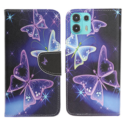 Full Protection Cross Texture Pattern Printing PU Leather Phone Cover Wallet Stand Case for Motorola Edge 20 Lite