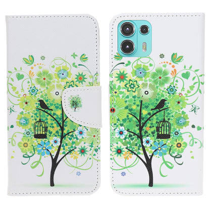 Full Protection Cross Texture Pattern Printing PU Leather Phone Cover Wallet Stand Case for Motorola Edge 20 Lite