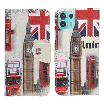 Full Protection Cross Texture Pattern Printing PU Leather Phone Cover Wallet Stand Case for Motorola Edge 20 Lite