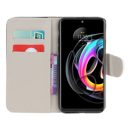 Full Protection Cross Texture Pattern Printing PU Leather Phone Cover Wallet Stand Case for Motorola Edge 20 Lite