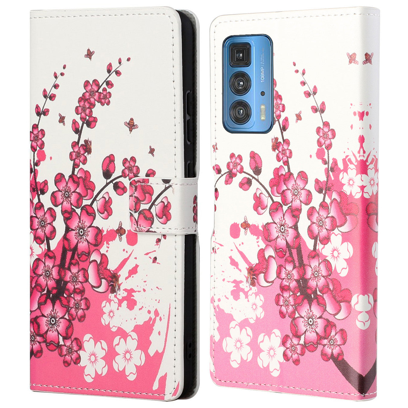 Stylish Pattern Printing Anti-Scratch Leather Protective Case with Wallet Stand for Motorola Edge 20 Pro