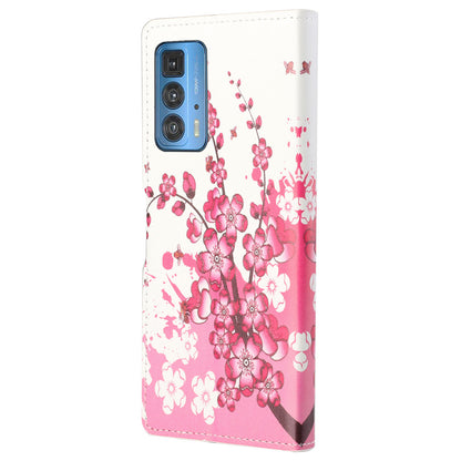 Stylish Pattern Printing Anti-Scratch Leather Protective Case with Wallet Stand for Motorola Edge 20 Pro