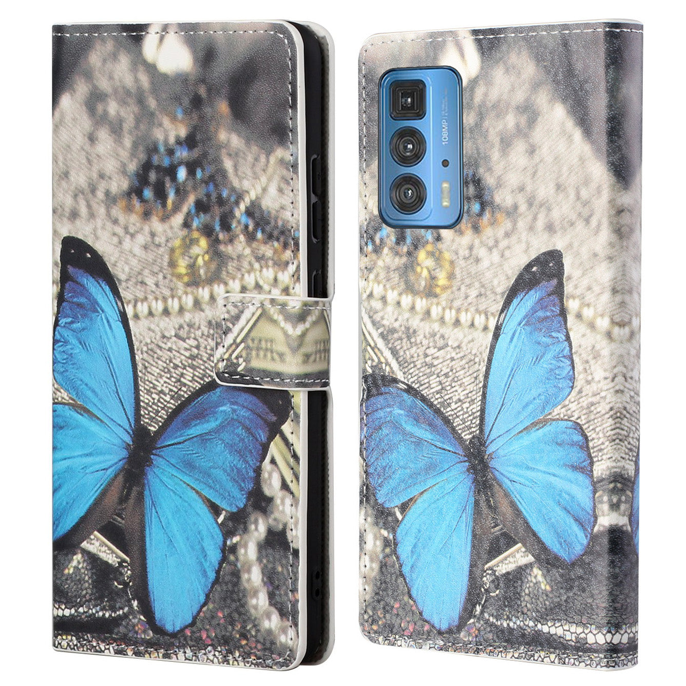 Stylish Pattern Printing Anti-Scratch Leather Protective Case with Wallet Stand for Motorola Edge 20 Pro