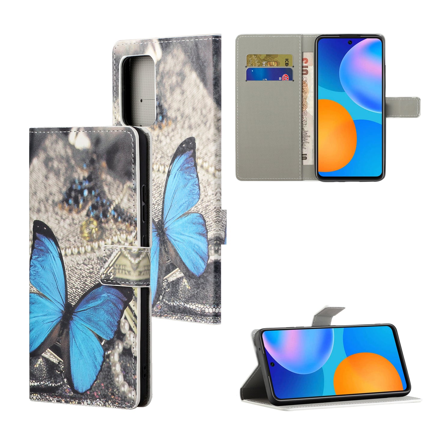 Stylish Pattern Printing Anti-Scratch Leather Protective Case with Wallet Stand for Motorola Edge 20 Pro