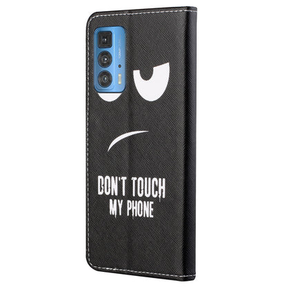 Cross Texture Pattern Printing Magnetic Clasp Closure Leather Wallet Stand Case Protector for Motorola Edge 20 Pro