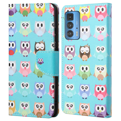 Cross Texture Pattern Printing Magnetic Clasp Closure Leather Wallet Stand Case Protector for Motorola Edge 20 Pro