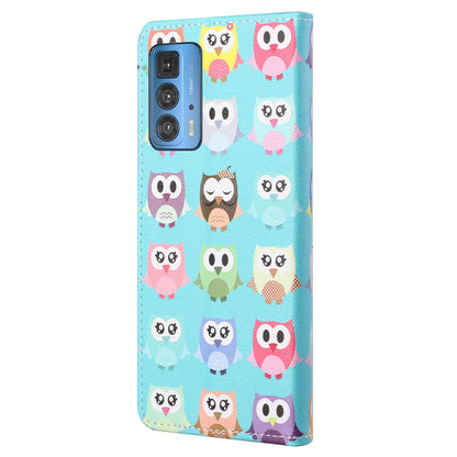 Cross Texture Pattern Printing Magnetic Clasp Closure Leather Wallet Stand Case Protector for Motorola Edge 20 Pro