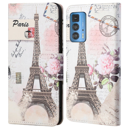 Cross Texture Pattern Printing Magnetic Clasp Closure Leather Wallet Stand Case Protector for Motorola Edge 20 Pro